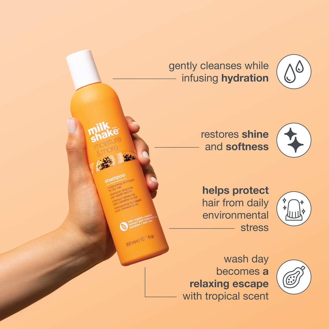 Milk Shake Haircare Moisture And More Moisturizing Shampoo For Dry Hair - GLAM MODA