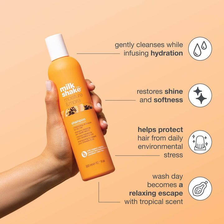 Milk Shake Haircare Moisture And More Moisturizing Shampoo For Dry Hair - GLAM MODA