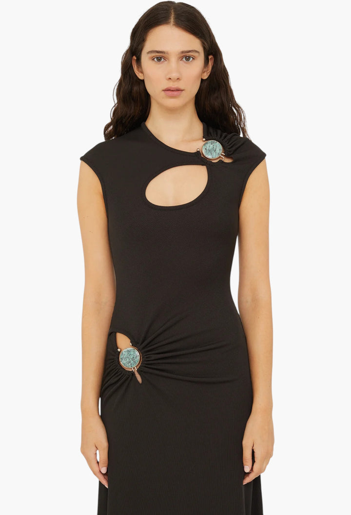 Mineral Stone Hollow Tee Dress - GLAM MODA