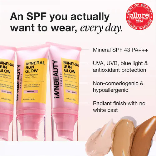 Mineral Sun Glow Broad Spectrum Sunscreen SPF 43 PA +++ with Peptides and Vitamin C - GLAM MODA