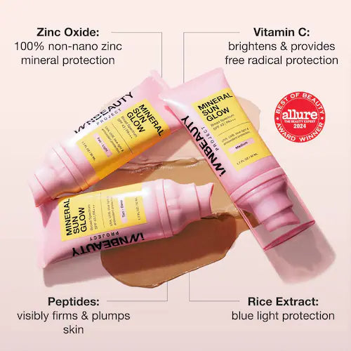 Mineral Sun Glow Broad Spectrum Sunscreen SPF 43 PA +++ with Peptides and Vitamin C - GLAM MODA