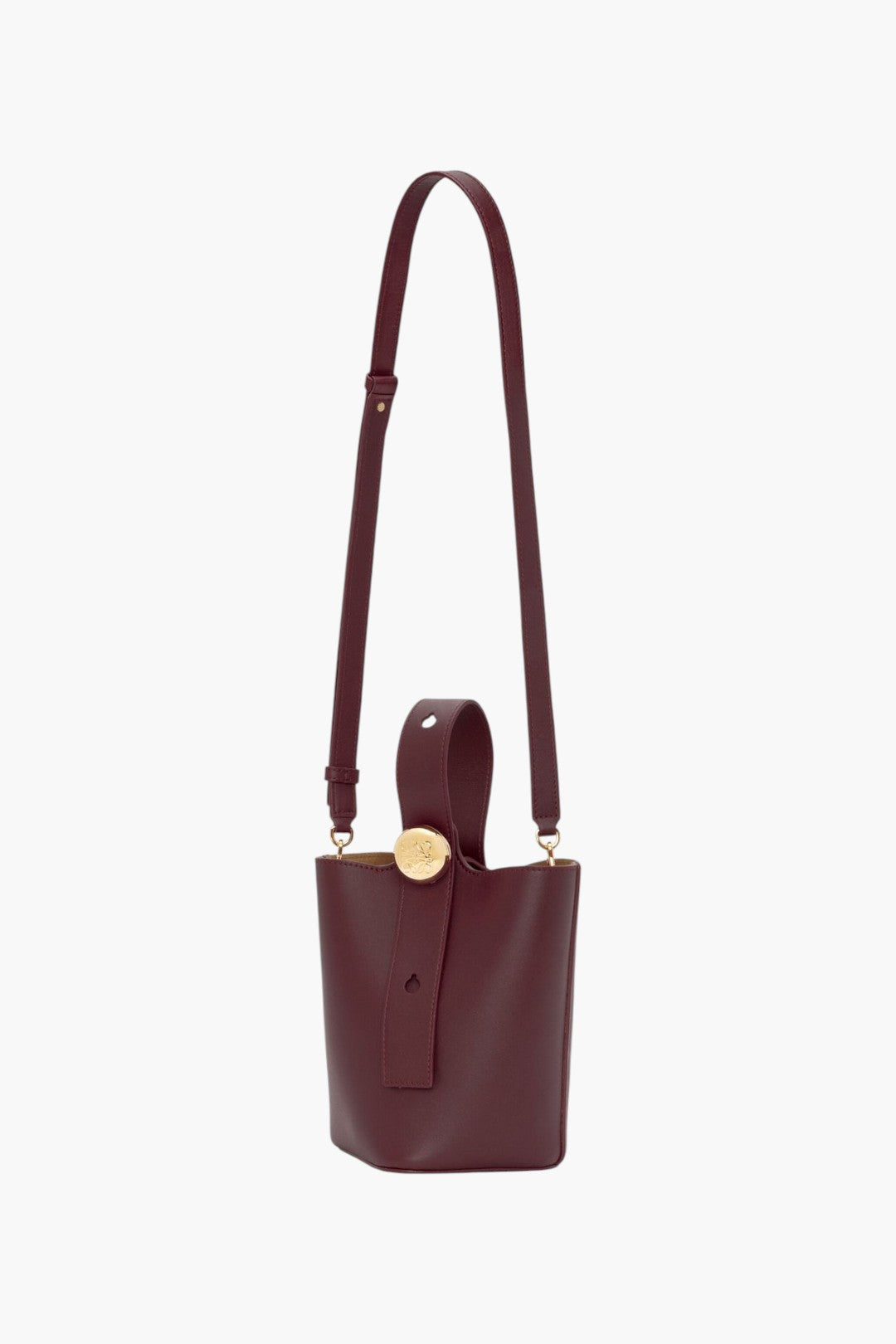 Mini Pebble Bucket Bag-Dark burgundy - GLAM MODA