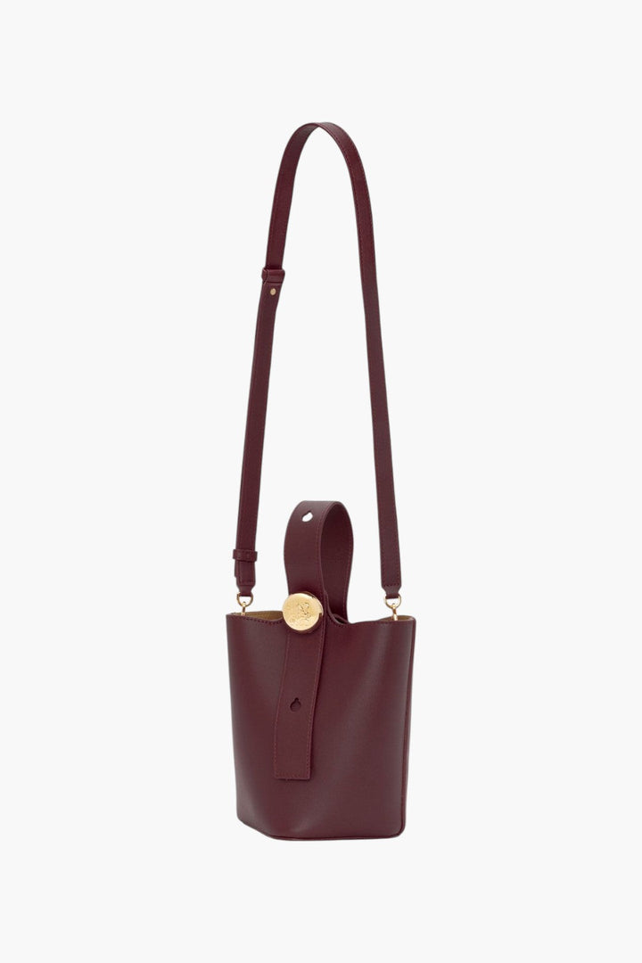 Mini Pebble Bucket Bag-Dark burgundy - GLAM MODA
