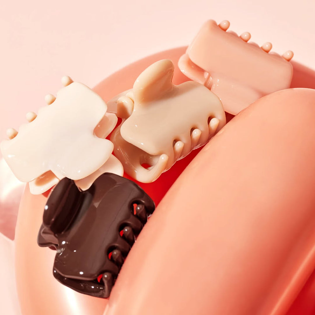 Mini Puffy Rosewood Claw Clips 8 Piece Set - GLAM MODA