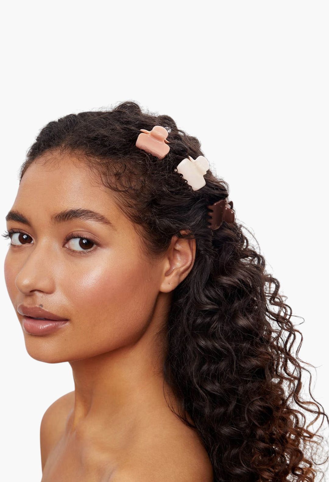 Mini Puffy Rosewood Claw Clips 8 Piece Set - GLAM MODA