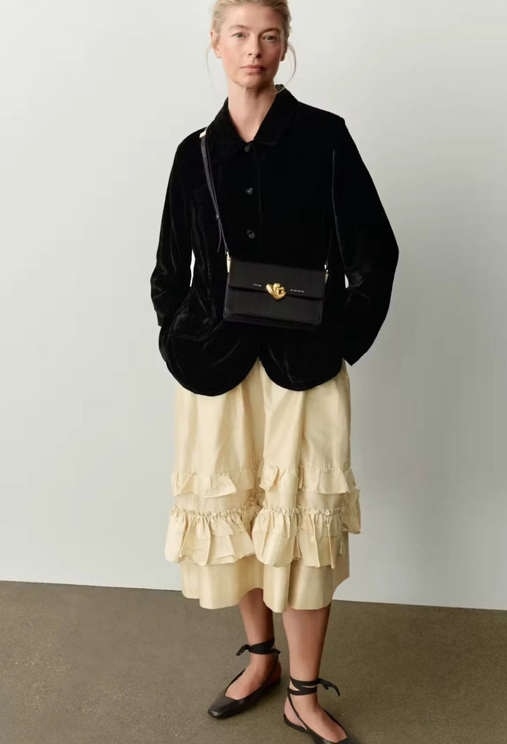 Medium Shoulder Bag with Kogut Seal black eel