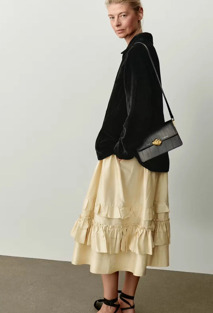 Medium Shoulder Bag with Kogut Seal black eel