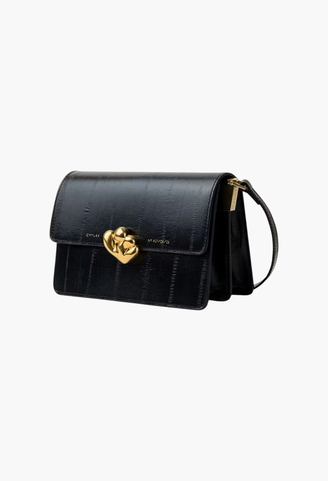 Medium Shoulder Bag with Kogut Seal black eel