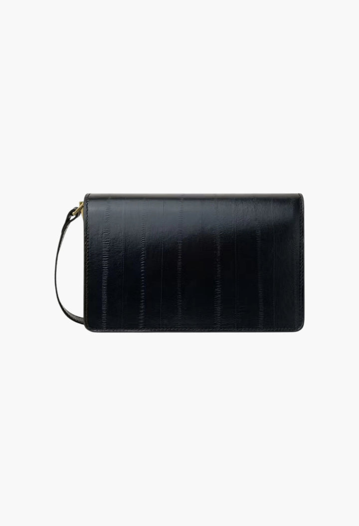 Medium Shoulder Bag with Kogut Seal black eel