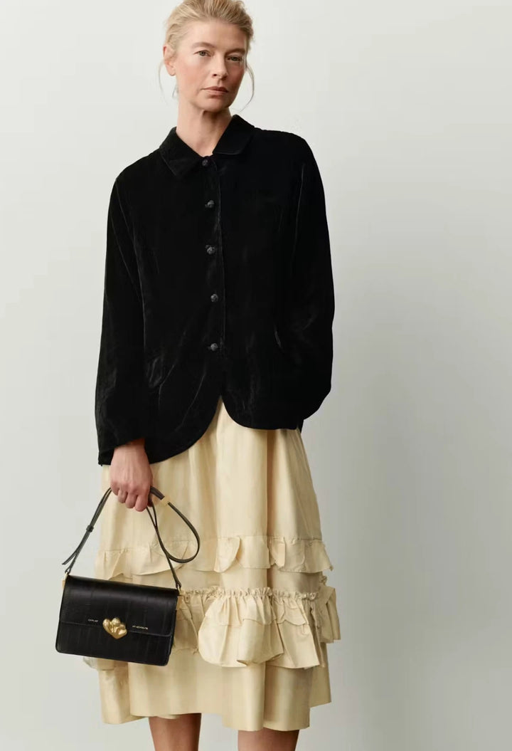Medium Shoulder Bag with Kogut Seal black eel