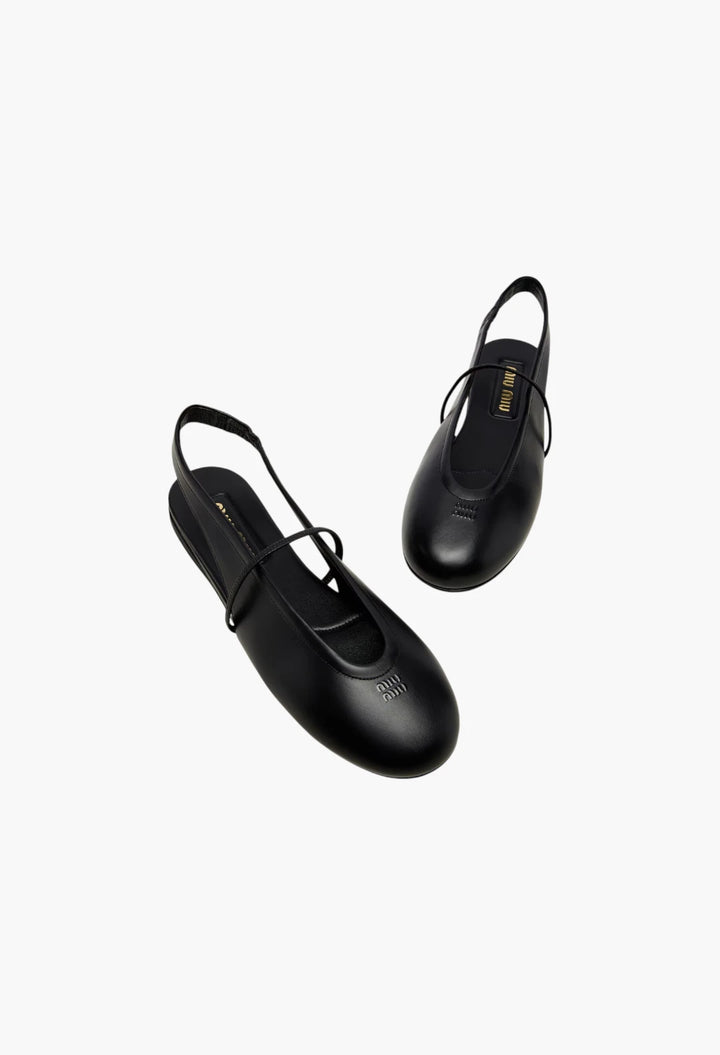Leather slingback flats