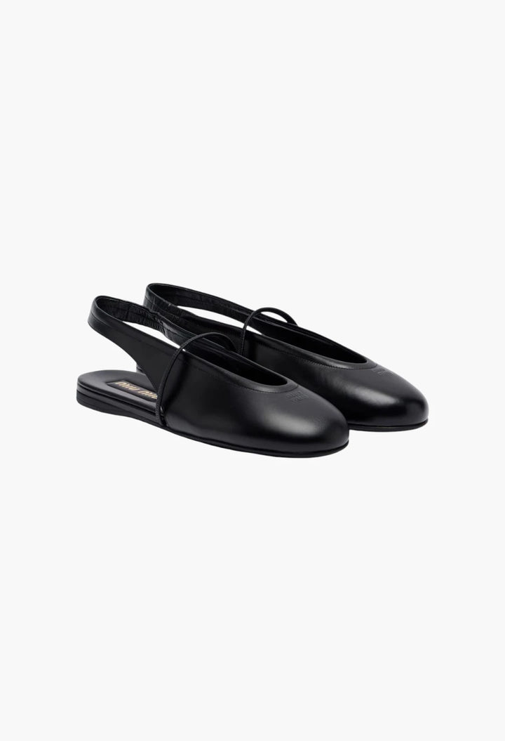 Leather slingback flats