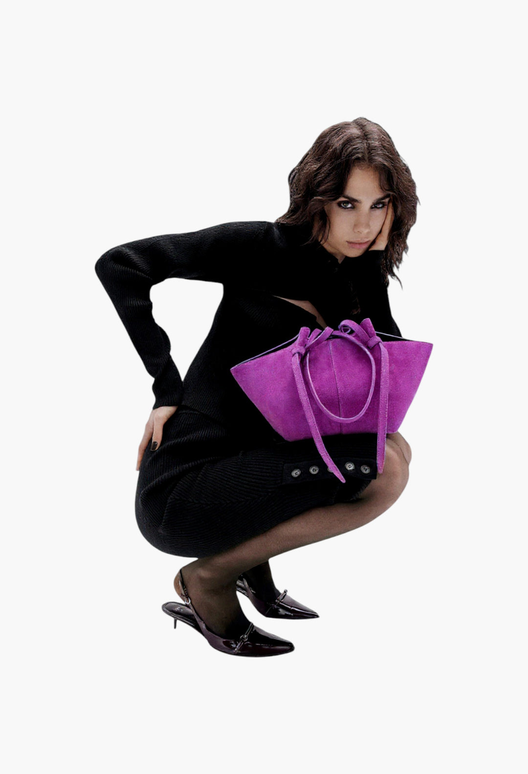 Mochi Tote Bag - Crafted From Magenta Suede - GLAM MODA