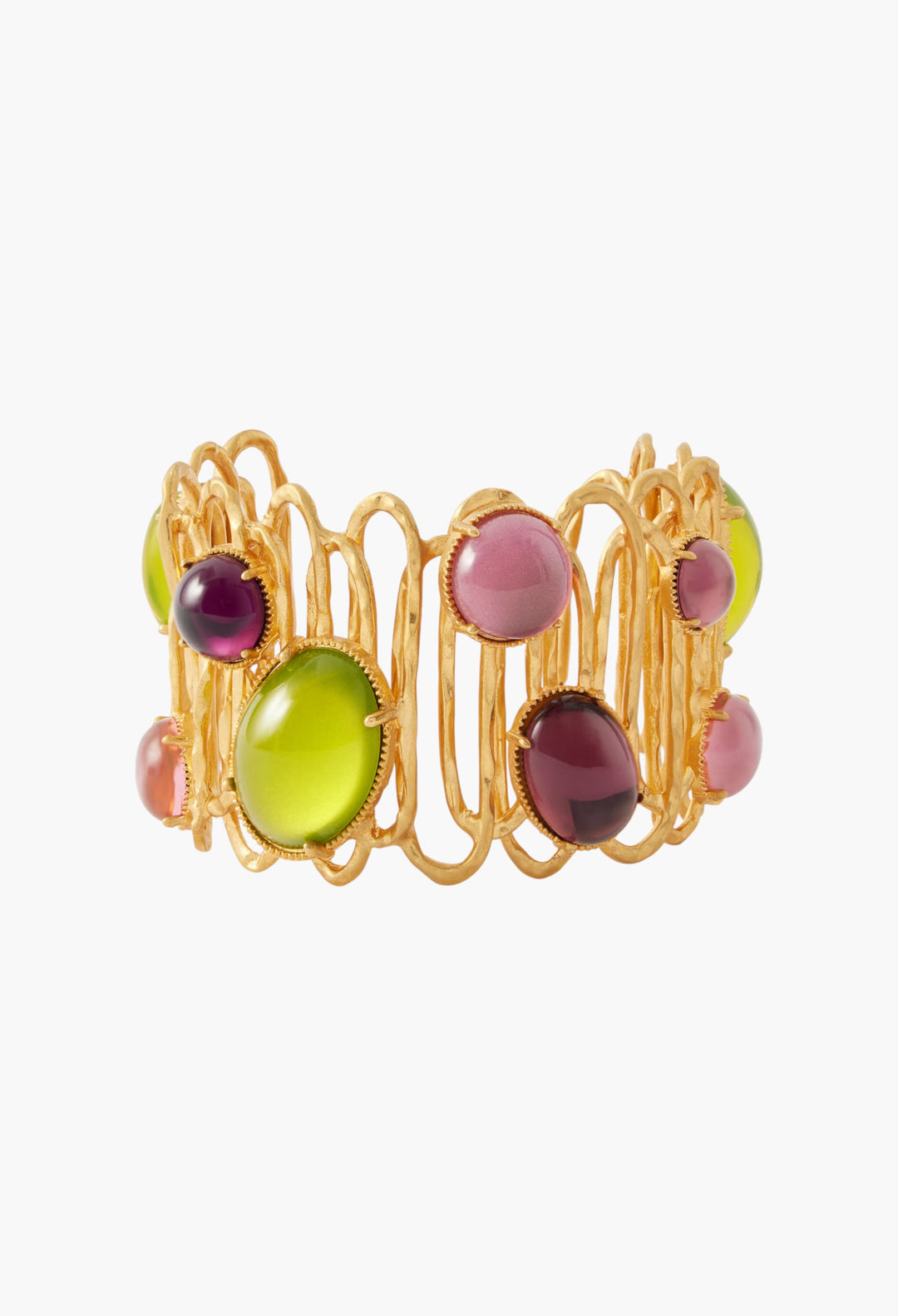 Loop De Loop Gold-Plated Glass And Resin Cuff - GLAM MODA
