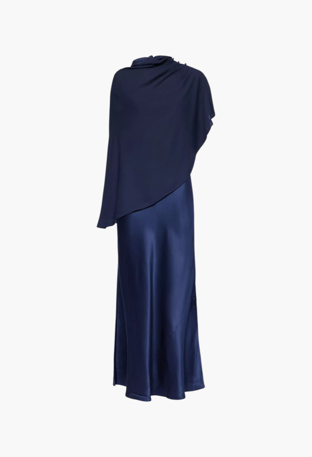 Lilibeth Sheer-Cape Silk Midi Dress - GLAM MODA