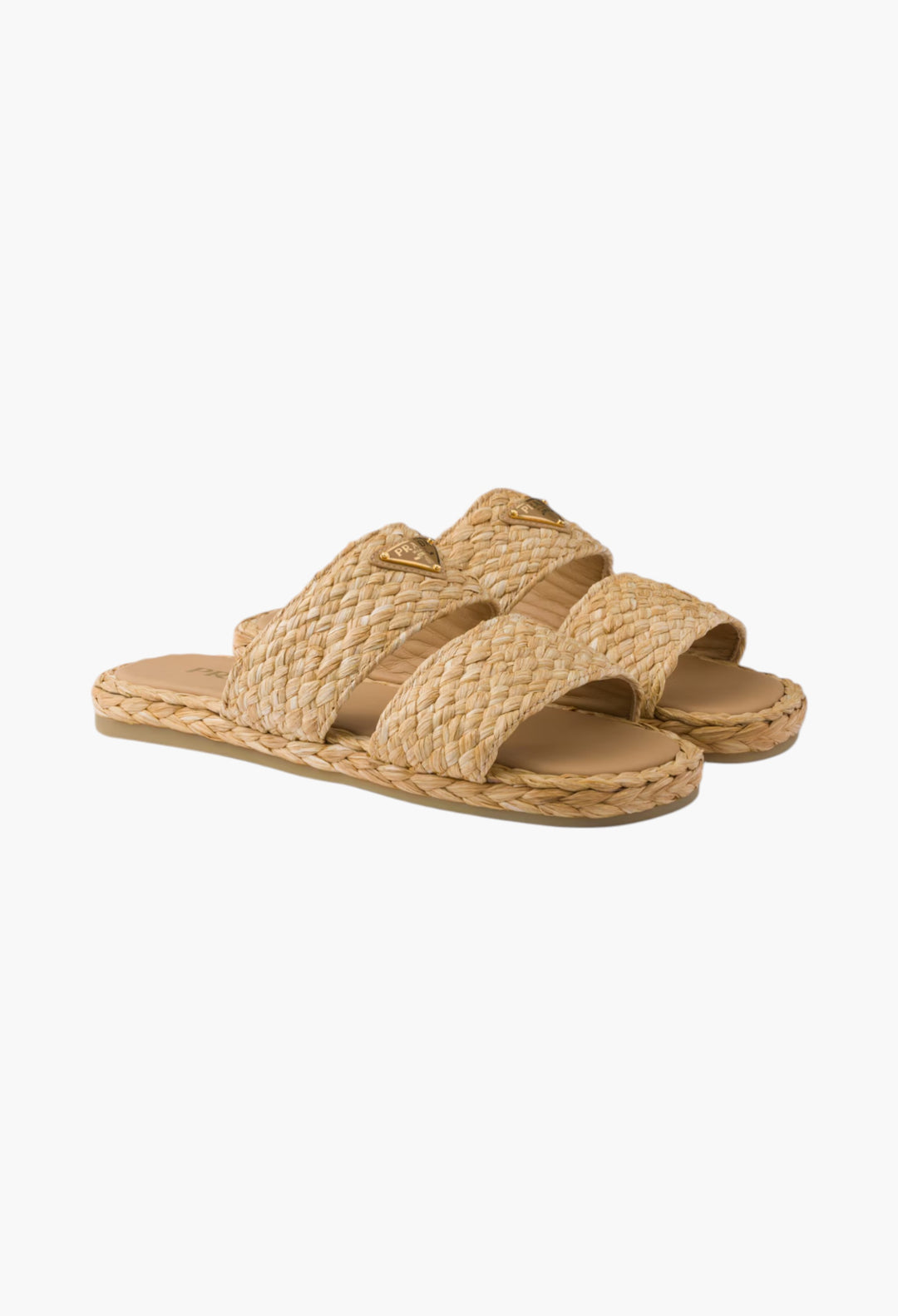 Natural - Raffia Slides - GLAM MODA