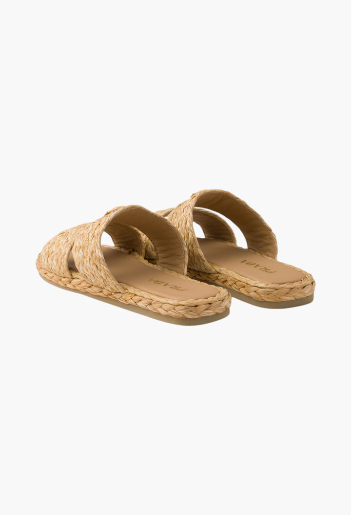Natural - Raffia Slides - GLAM MODA
