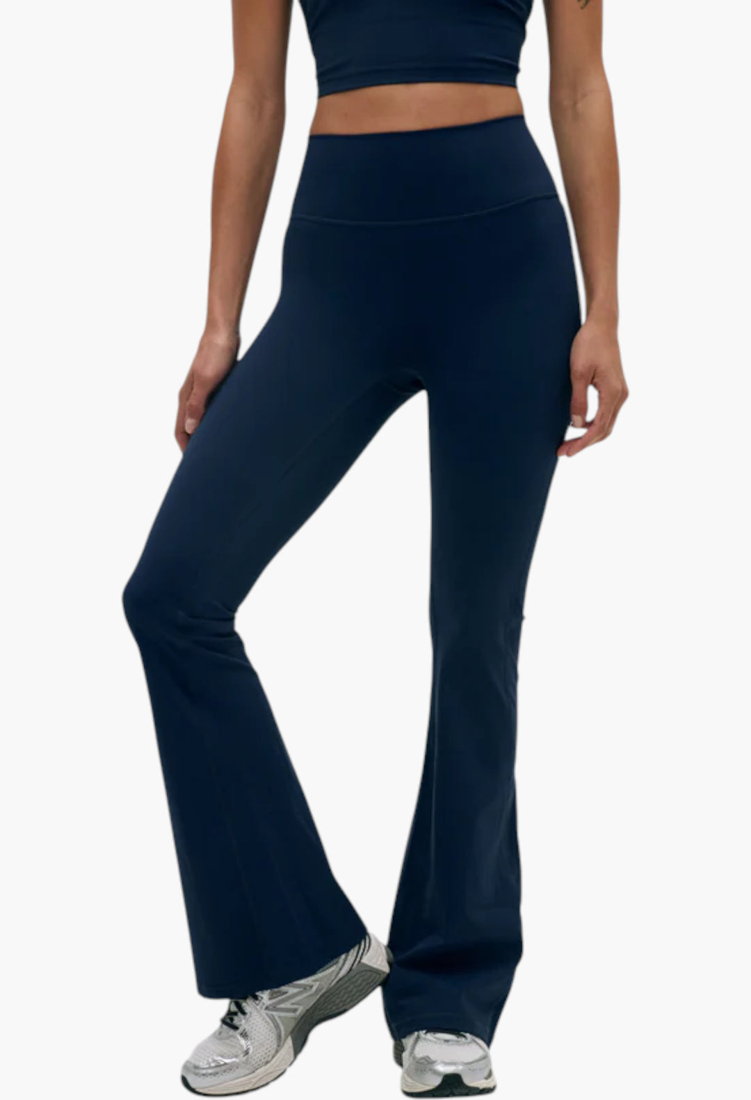 Navy Blue - Flared Yoga Pant - GLAM MODA