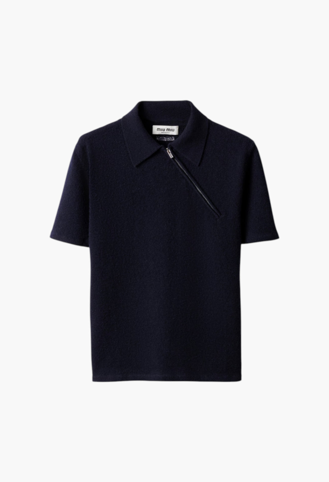 Navy - Cashmere Polo Shirt - GLAM MODA
