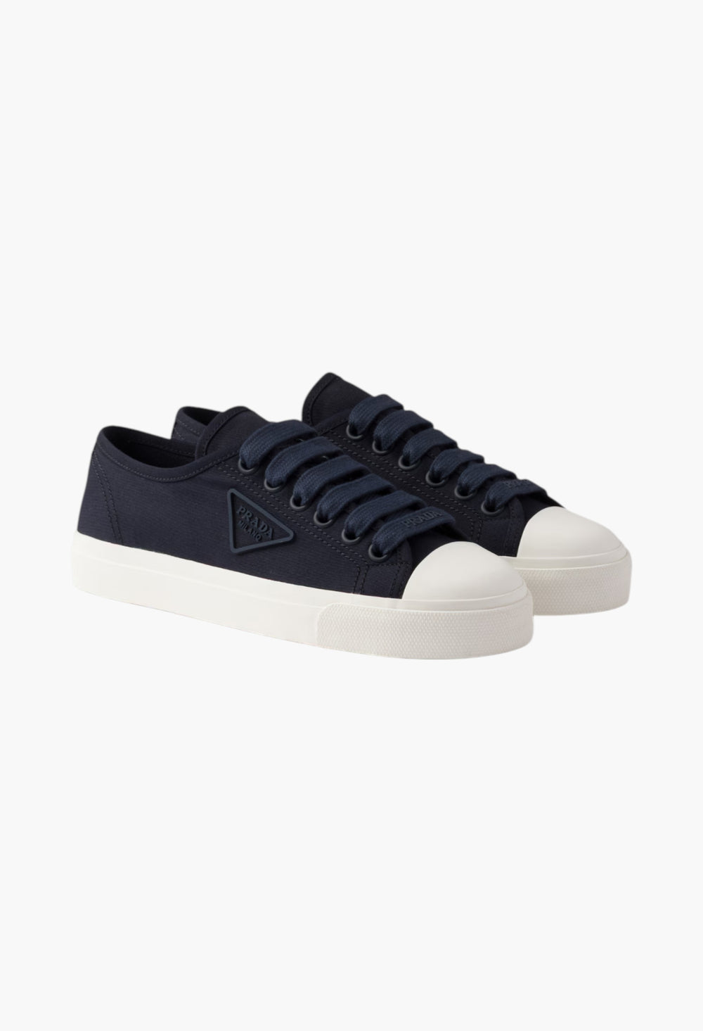 Navy - Cotton Gabardine Sneakers - GLAM MODA