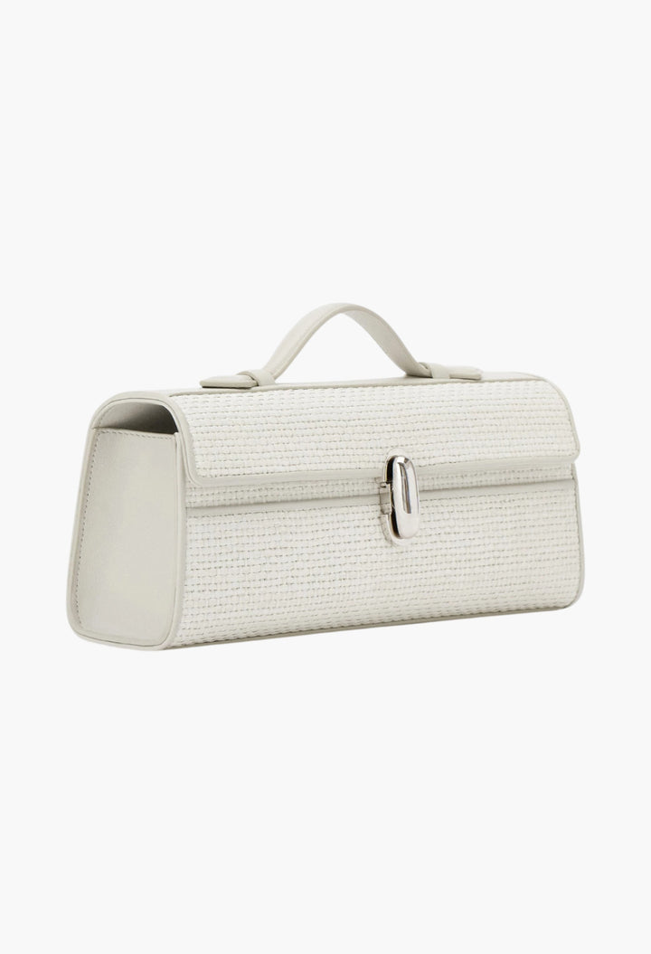 Slim Symmetry Pochette in Woven Raffia - GLAM MODA