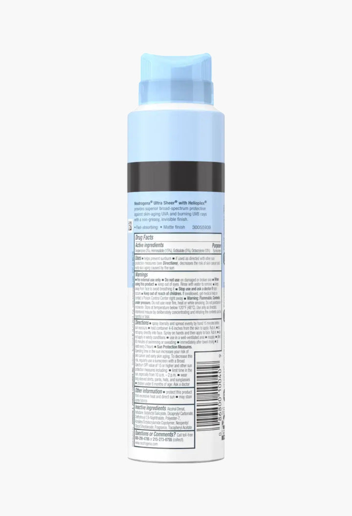 Neutrogena Ultra Sheer Body Mist Sunscreen Spray Broad Spectrum SPF 70, Lightweight, Non-Greasy & Water Resistant, Oil-Free & Non-Comedogenic UVA/UVB Sunscreen Mist, 5 oz - GLAM MODA