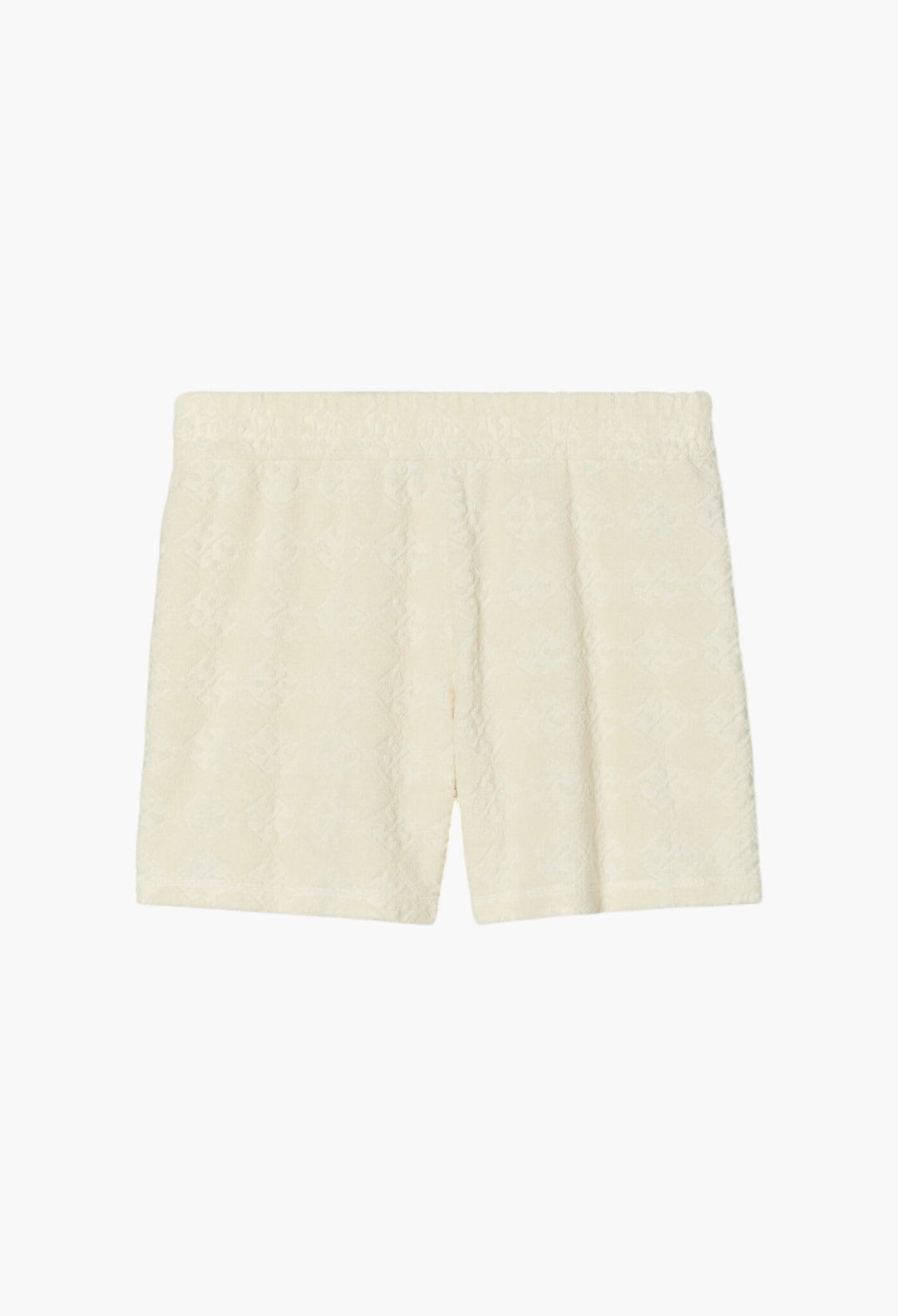 New Ivory - Terry Jacquard Logo Short - GLAM MODA
