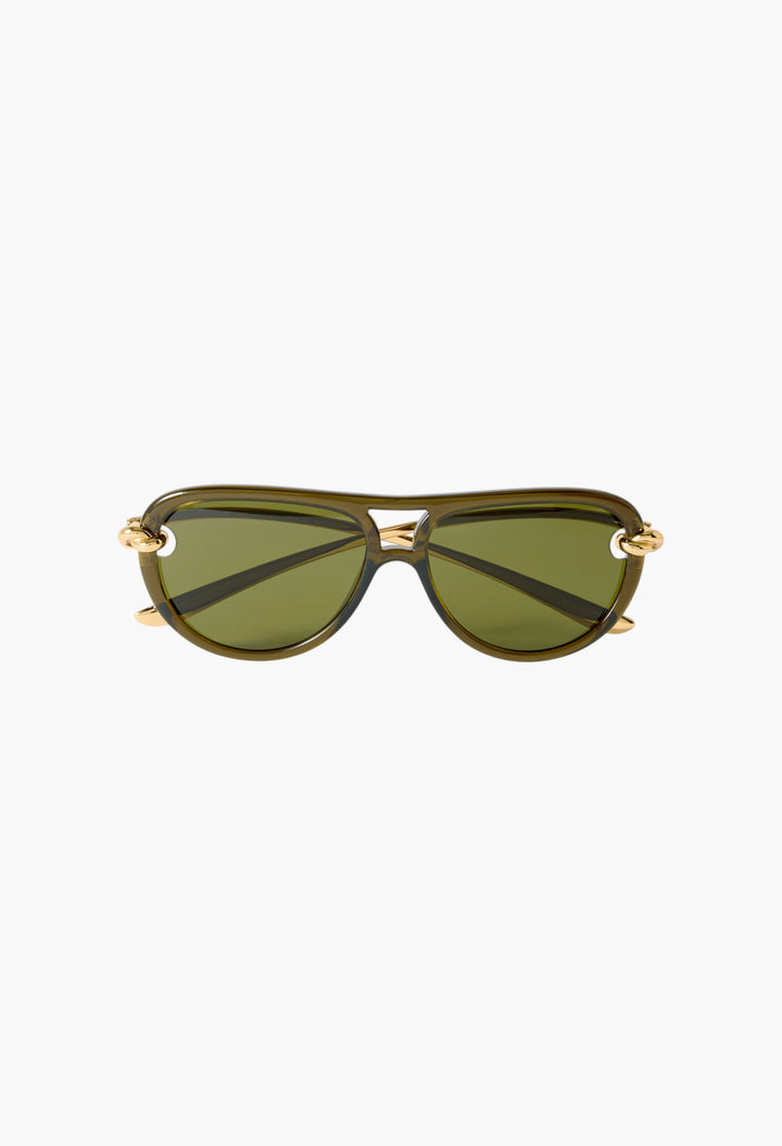 New Knot Aviator-Style Acetate And Gold-Tone Sunglasses - GLAM MODA