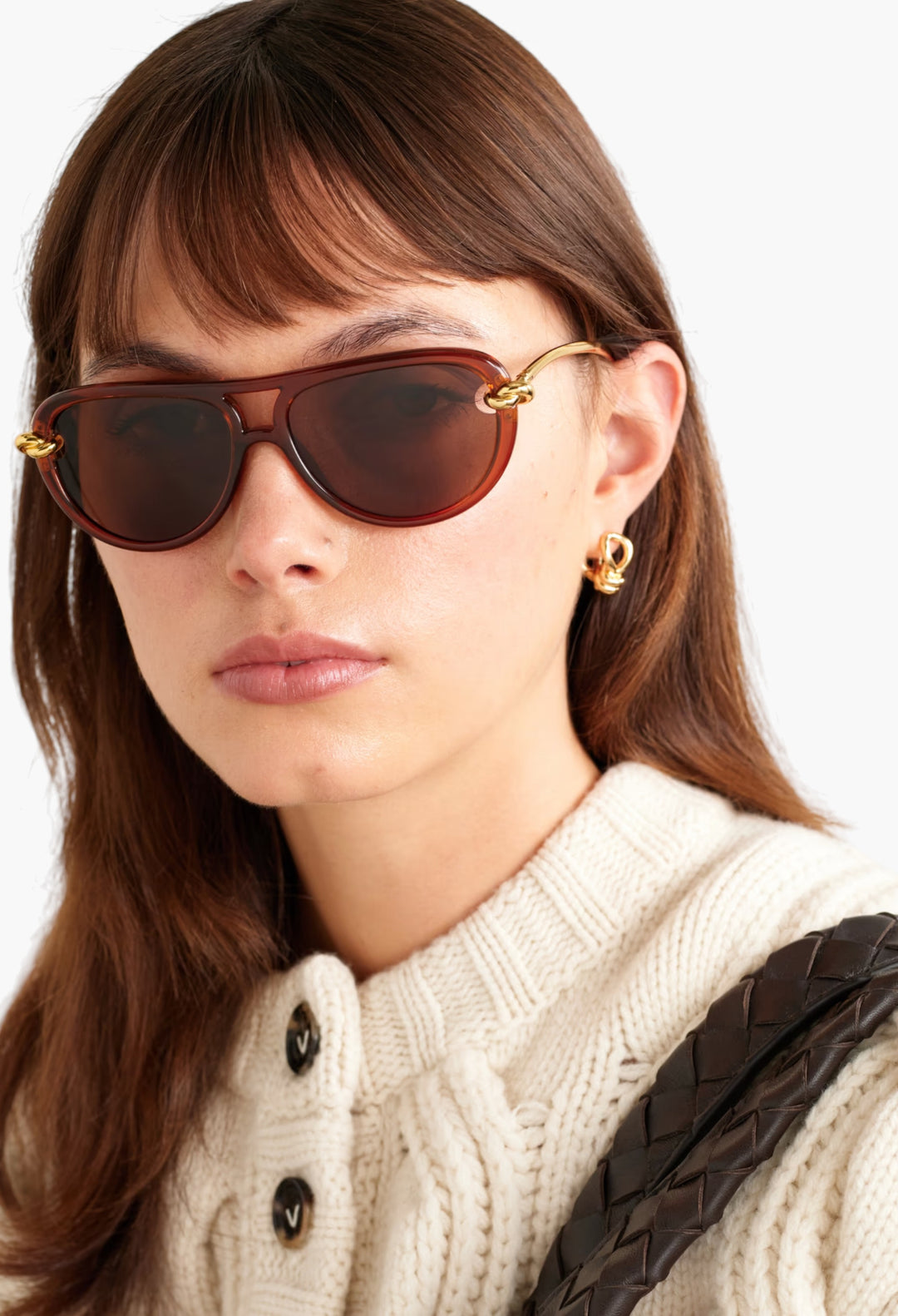New Knot Aviator-Style Acetate And Gold-Tone Sunglasses - GLAM MODA