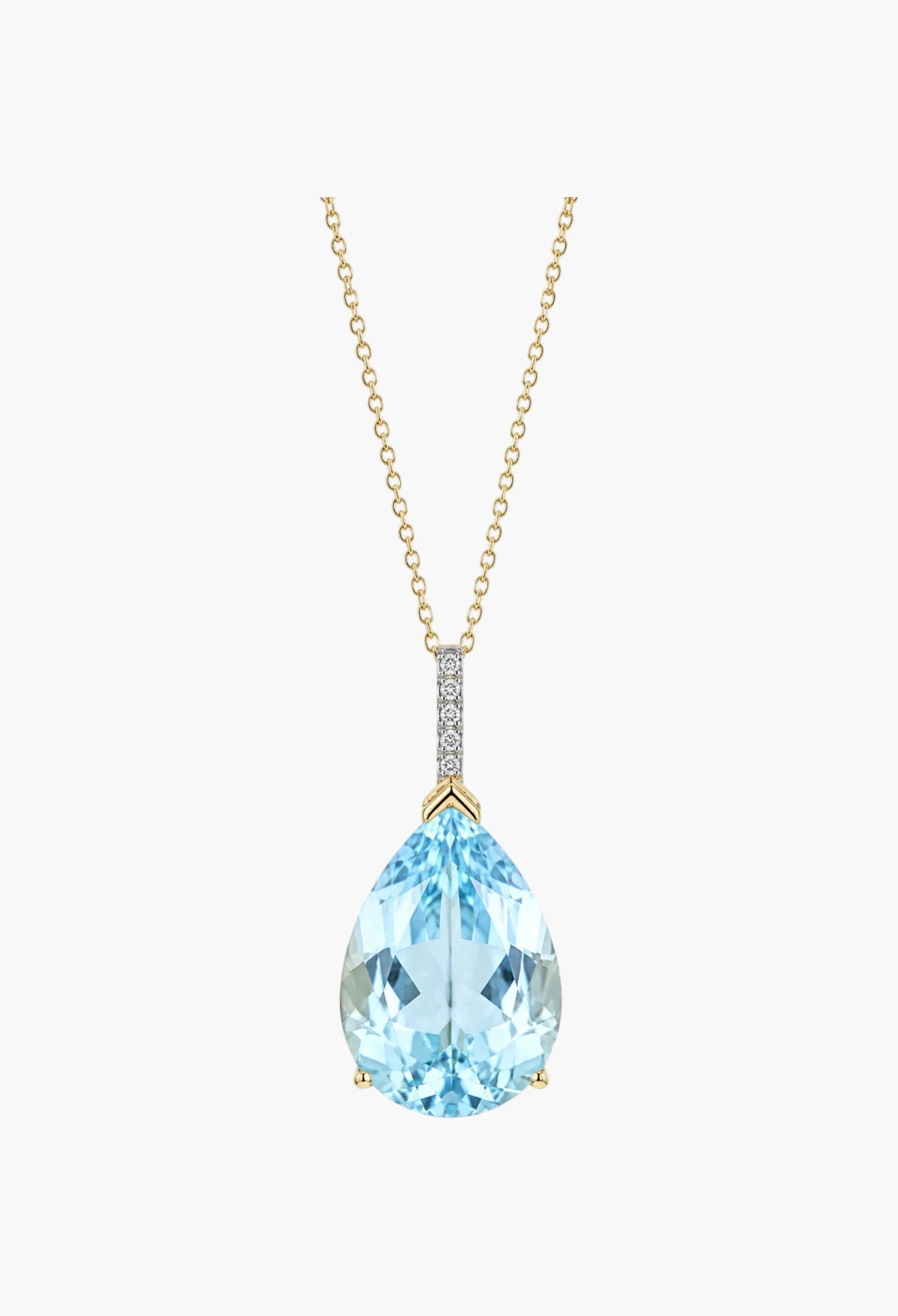 14kt Swiss Blue Topaz Pear Necklace