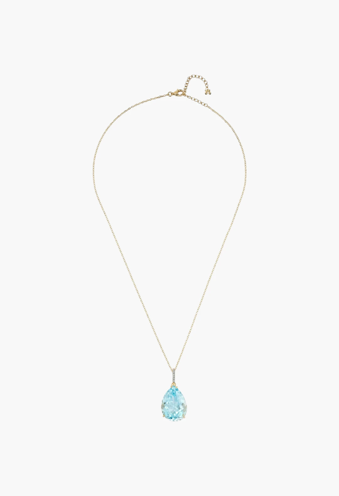 14kt Swiss Blue Topaz Pear Necklace