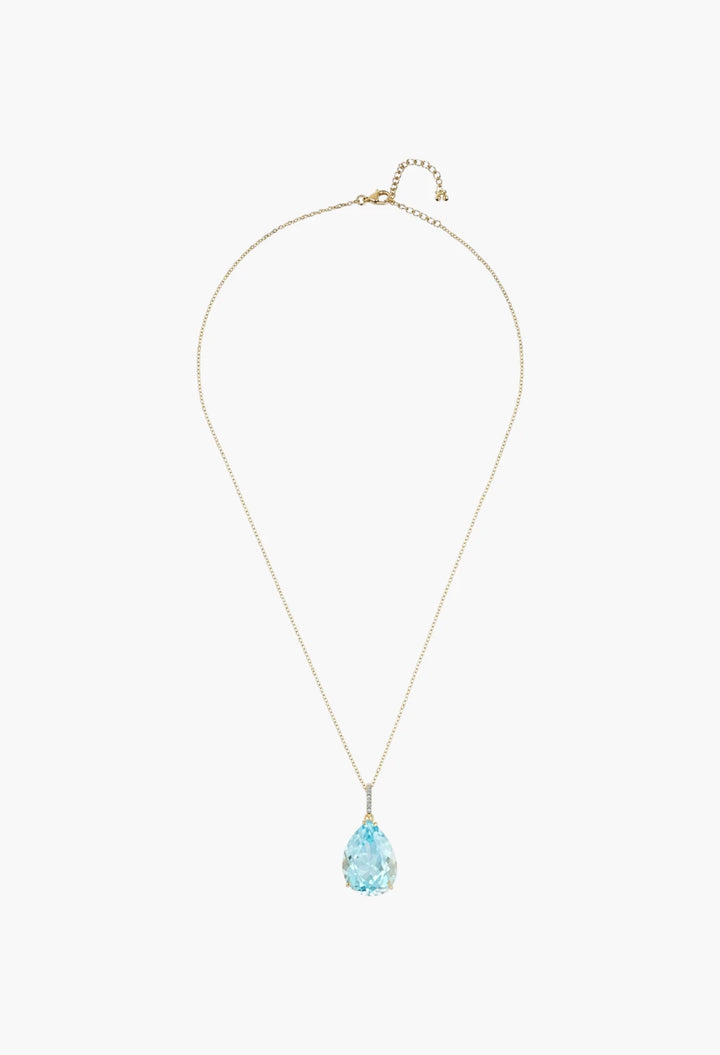 14kt Swiss Blue Topaz Pear Necklace