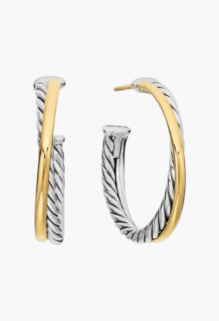 Crossover Hoop Earrings