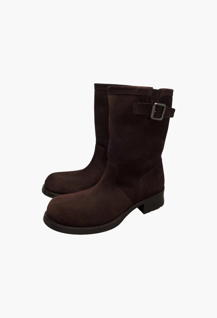Shard suede biker boots