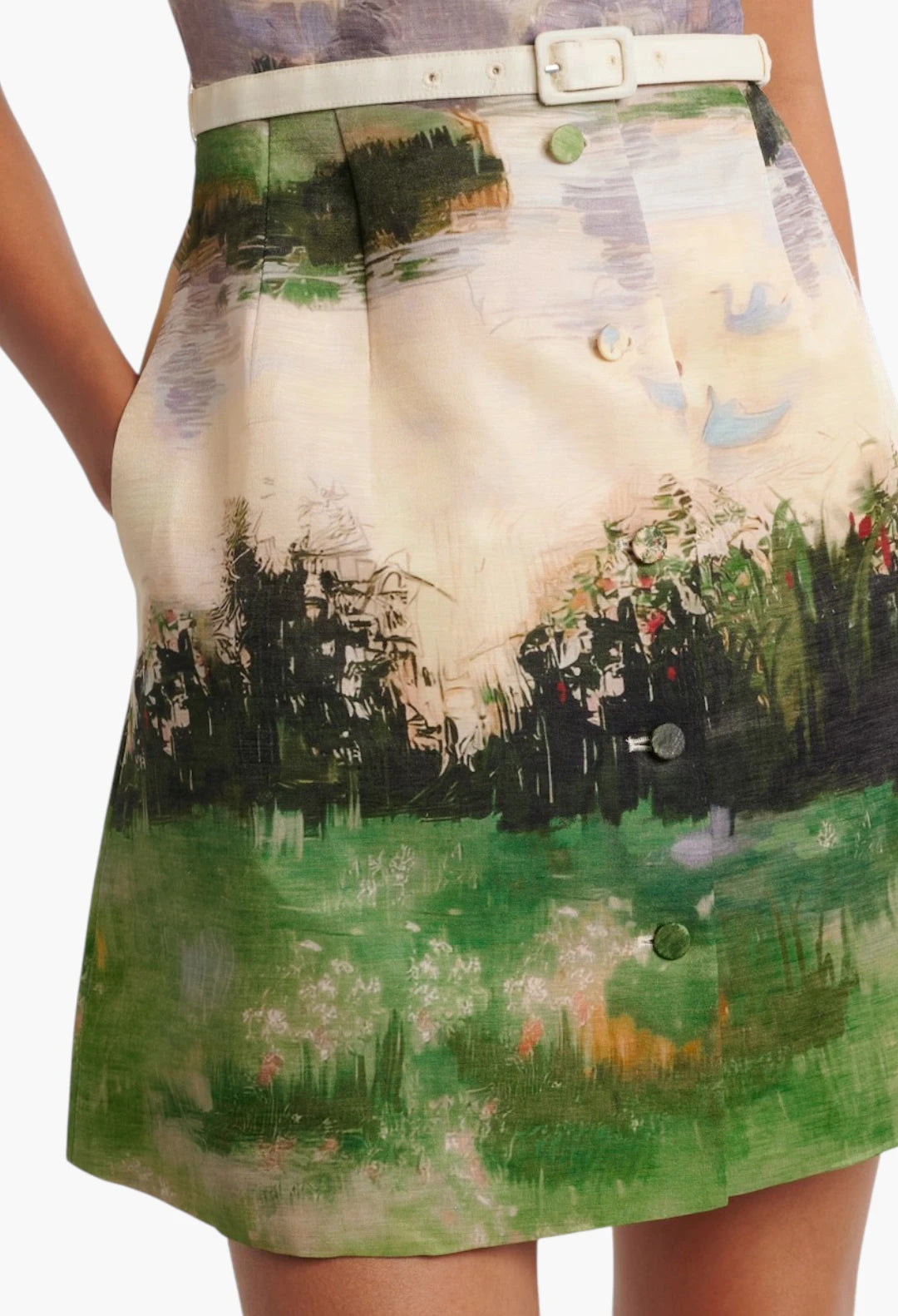 Brigitte printed linen-blend shirt dress