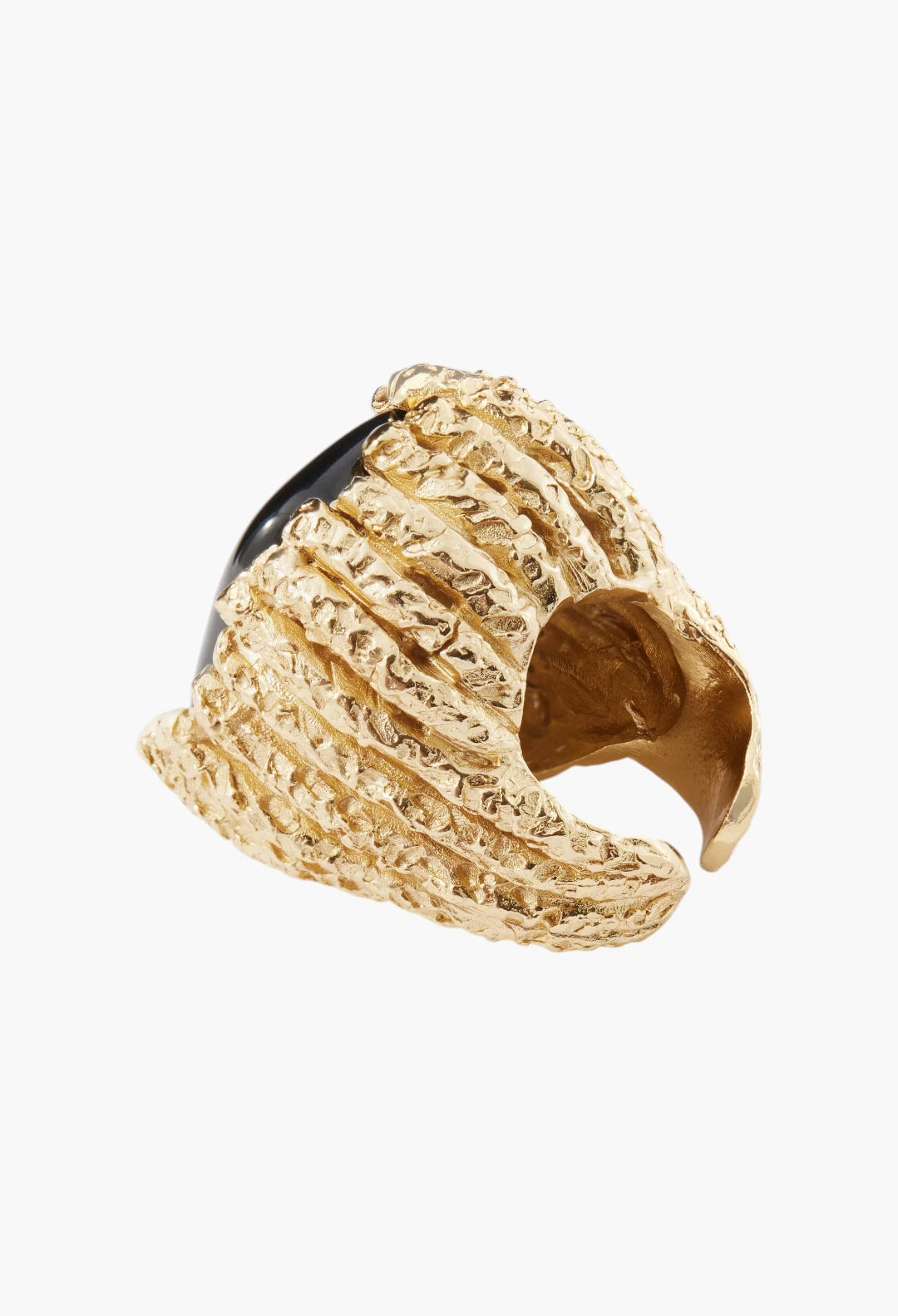 Bosco18-karat gold-plated pewter resin ring