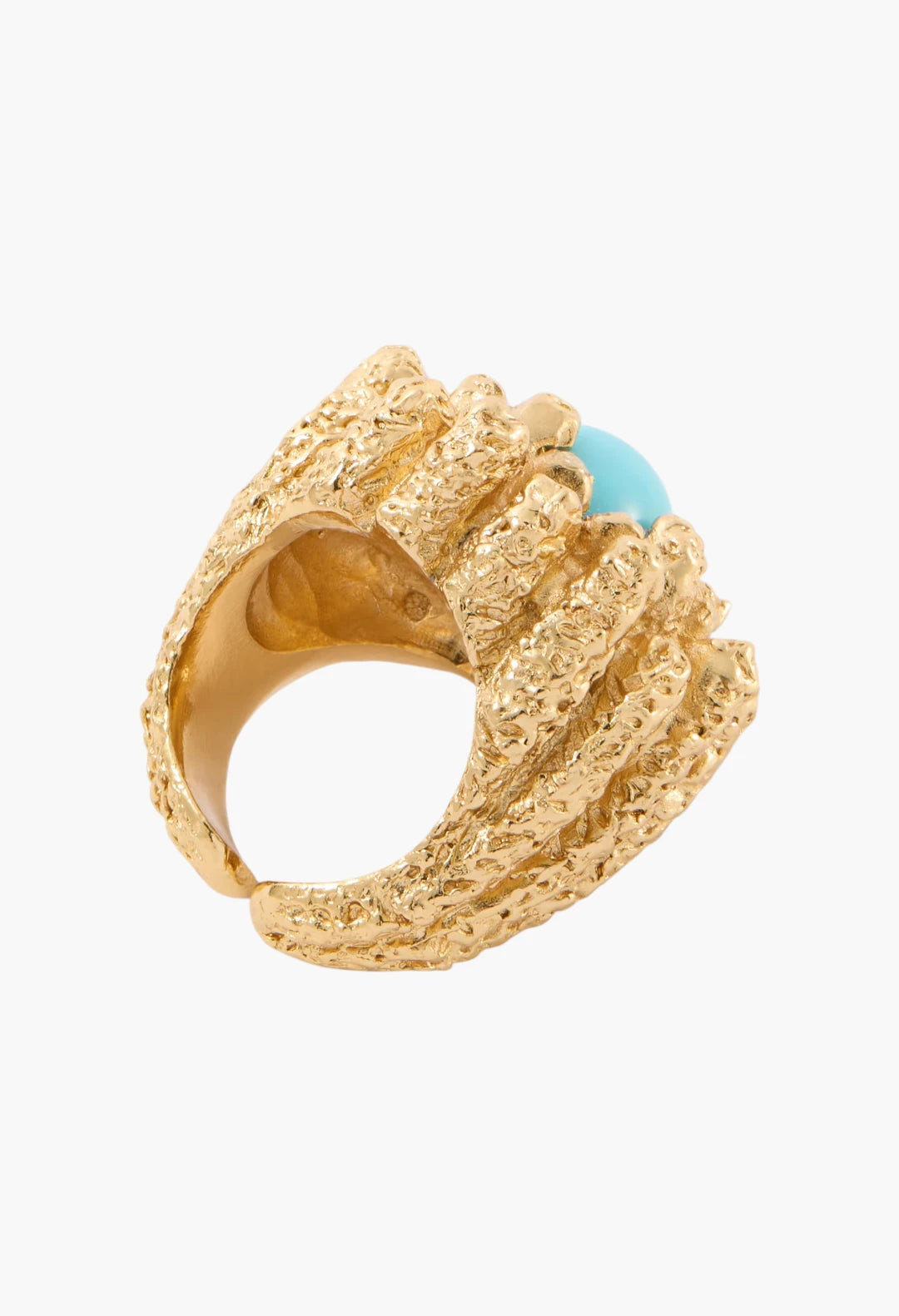 Lia 18-karat gold-plated pewter and resin ring