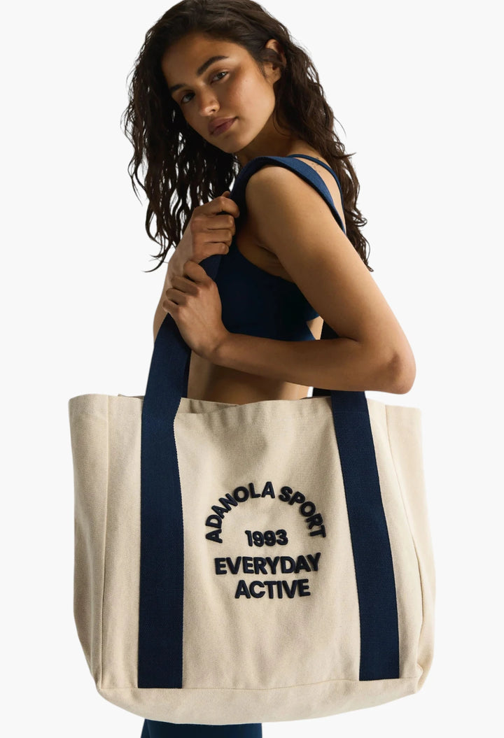 Adanola Sport 93 Tote Bag - Cream/Navy Blue