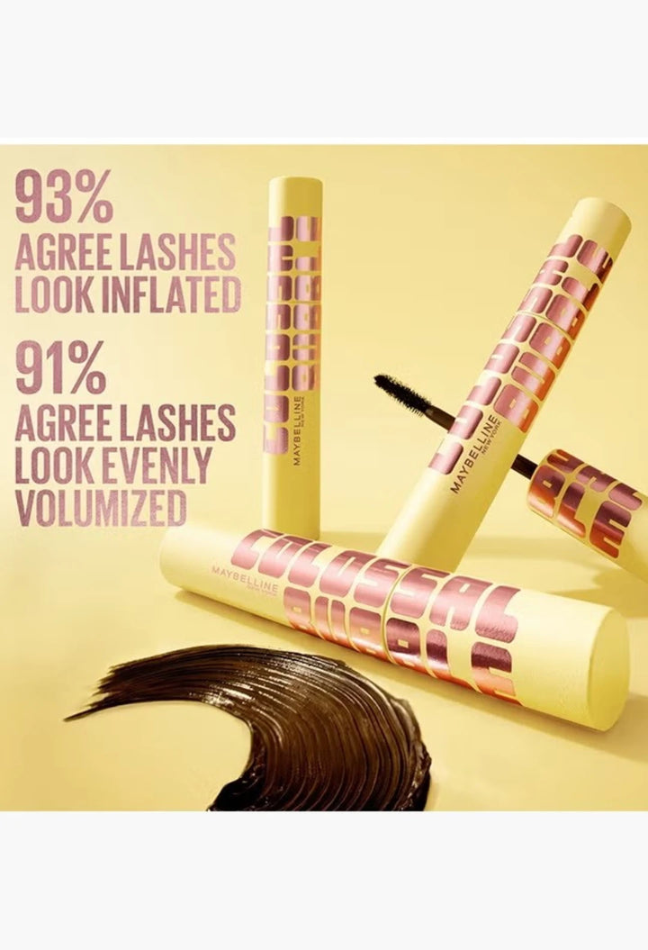 Maybelline New York Colossal Bubble Longwear Mascara, Buildable Inflated Volume, Blackest Black