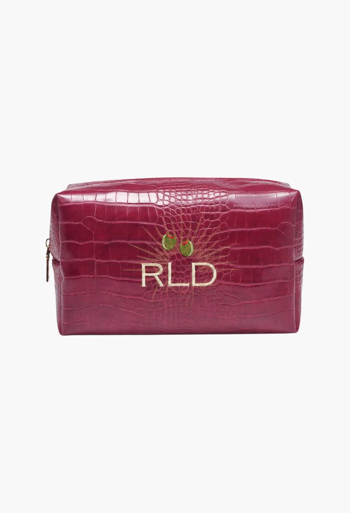 Faux Croc Cosmetic Pouch