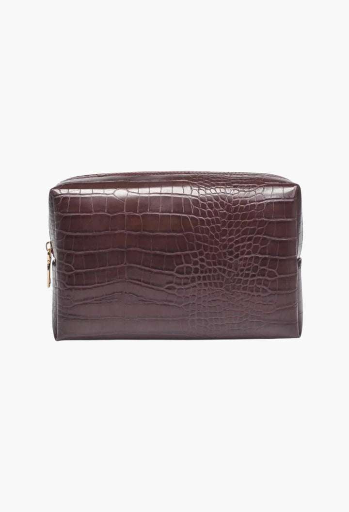 Faux Croc Cosmetic Pouch