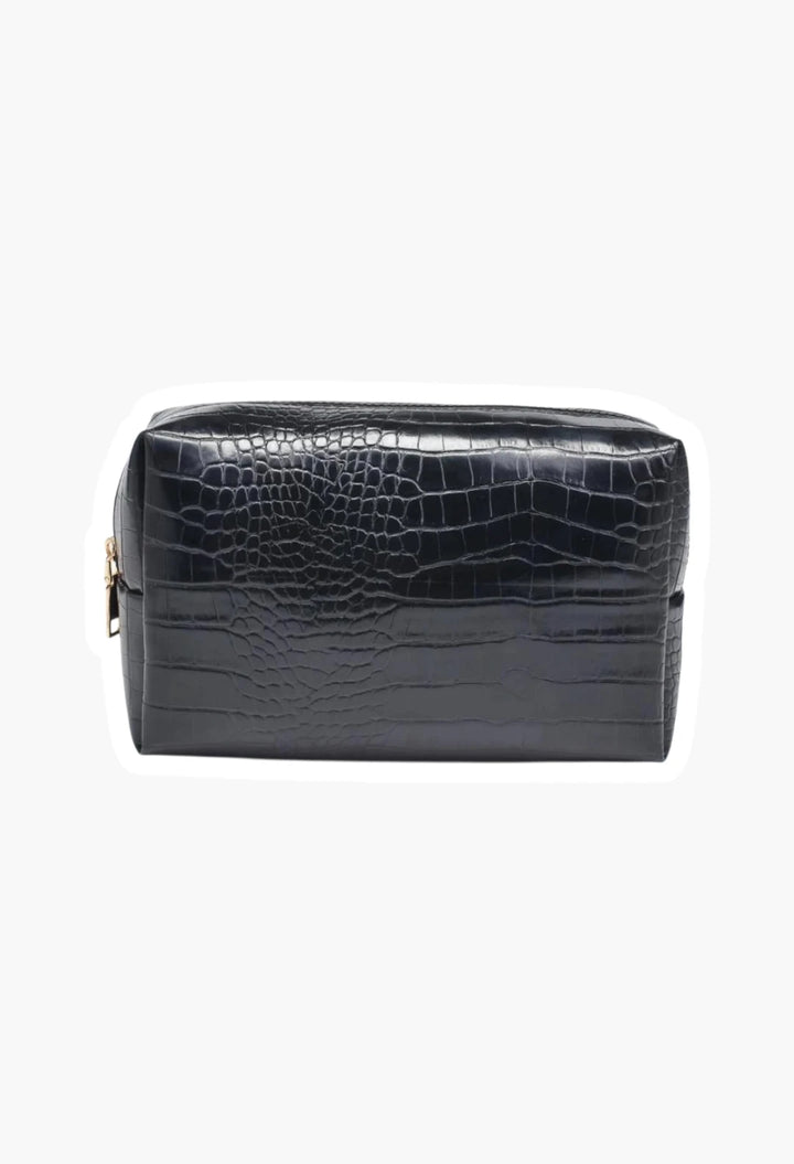 Faux Croc Cosmetic Pouch