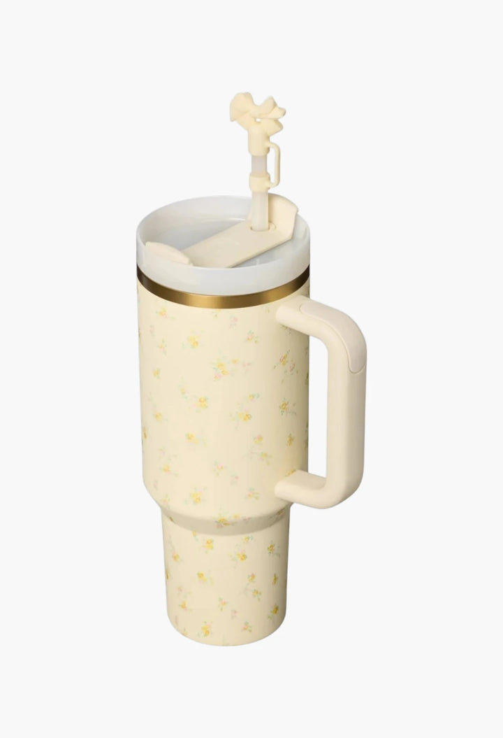 STANLEY X LOVESHACKFANCY- THE QUENCHER H2.0 FLOWSTATE TUMBLER IN LEMON HAZE | 40OZ
