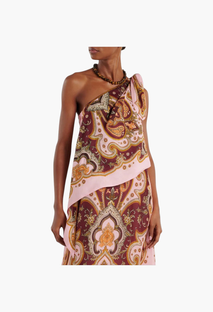 Porter Printed One-Shoulder Maxi Dress