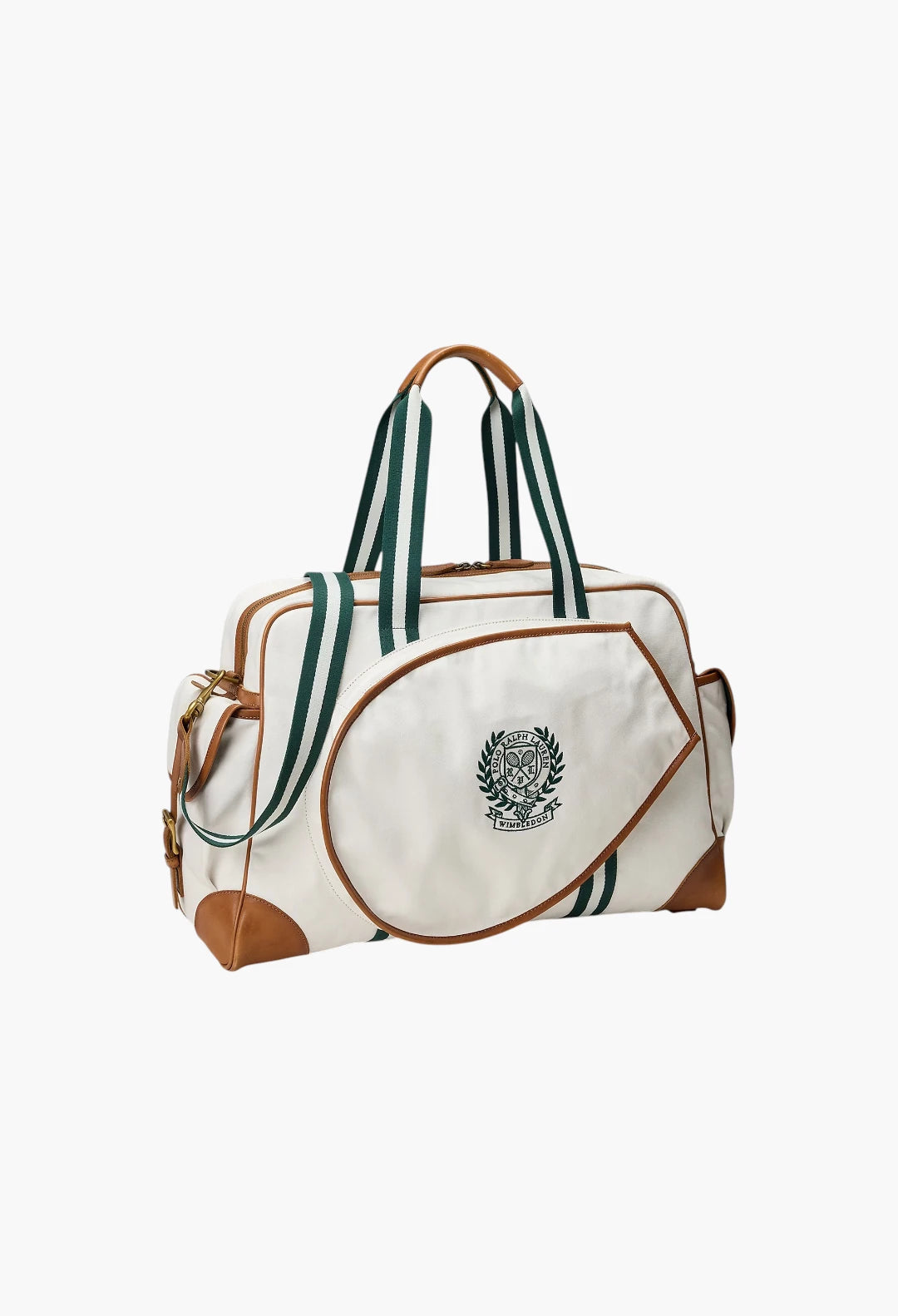 Wimbledon Leather-Trim Canvas Tennis Bag