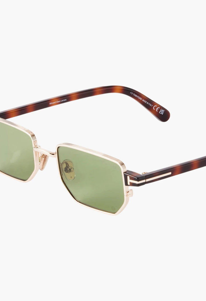 Liam-02 square-frame gold-tone sunglasses