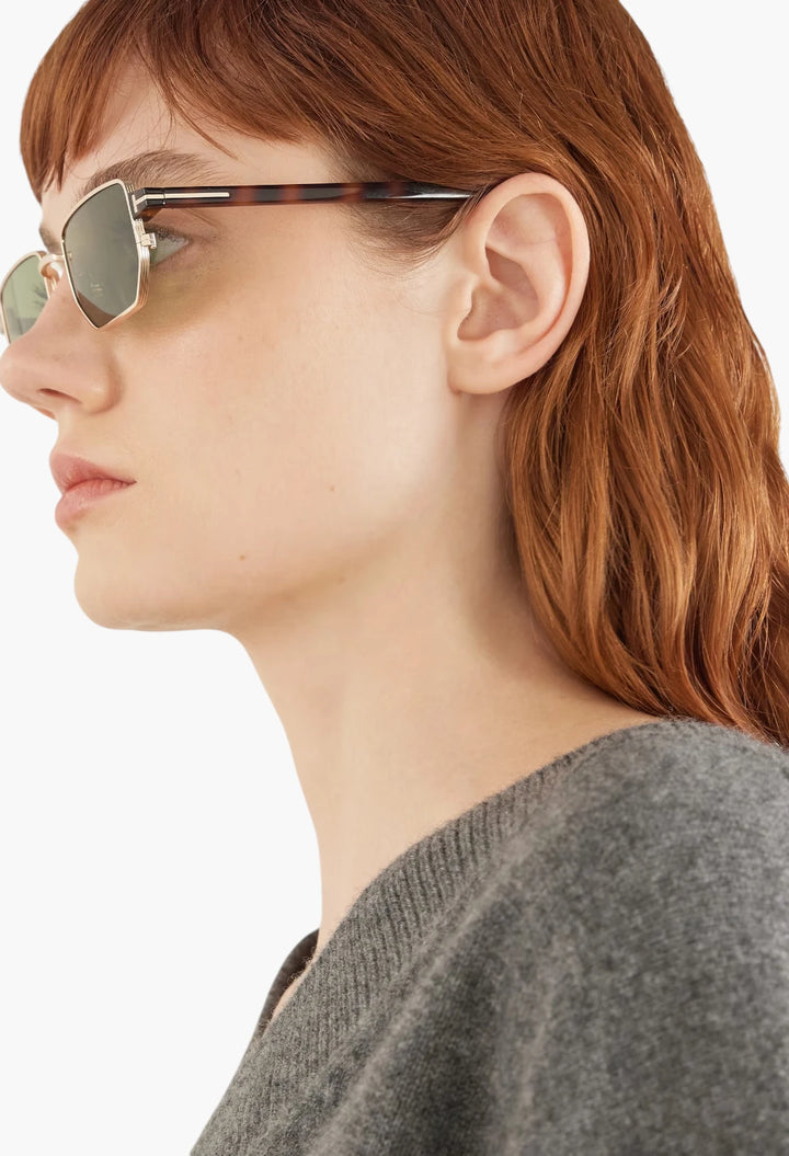 Liam-02 square-frame gold-tone sunglasses