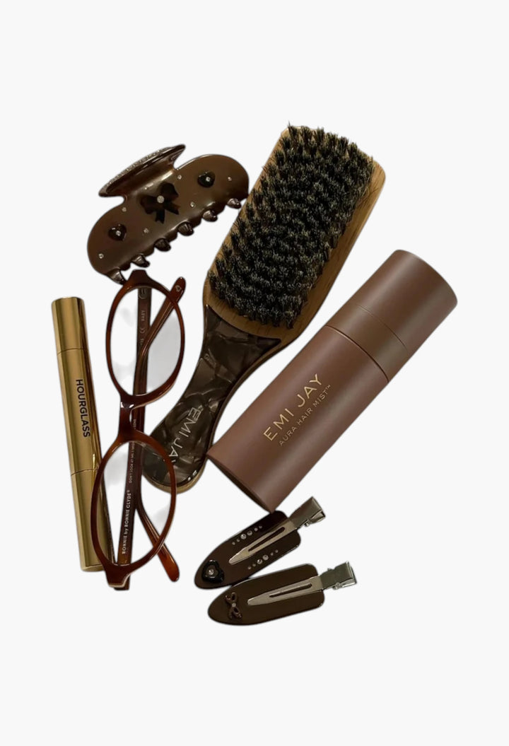 Mini Boar Bristle Brush in Lychee Baby