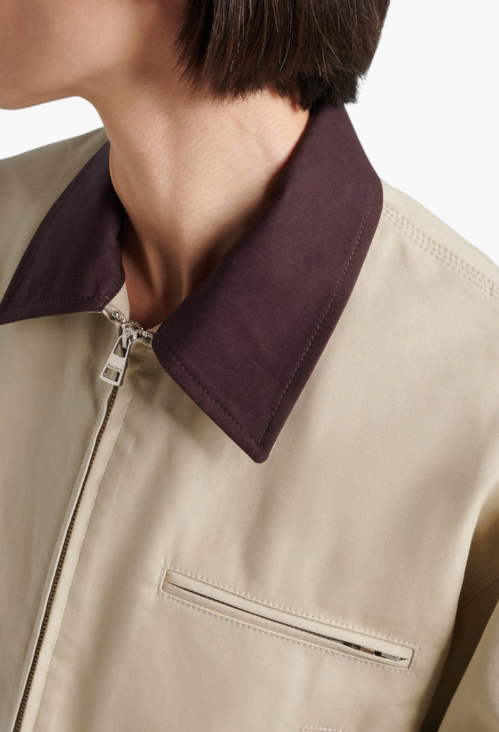 Nougat/Chocolate - Cotton Jacket - GLAM MODA