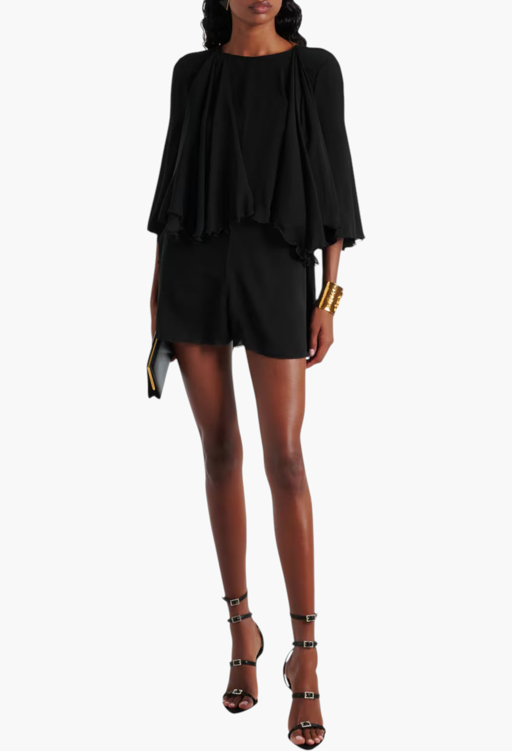 Nuit 110 leather-trimmed satin sandals - GLAM MODA